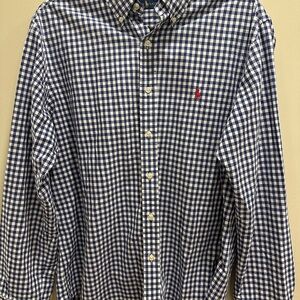 Polo by Ralph Lauren Casual Blue and White Button Down Shirt